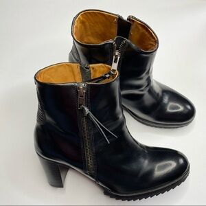 Royal Republiq chunky heel smooth leather zip up boots